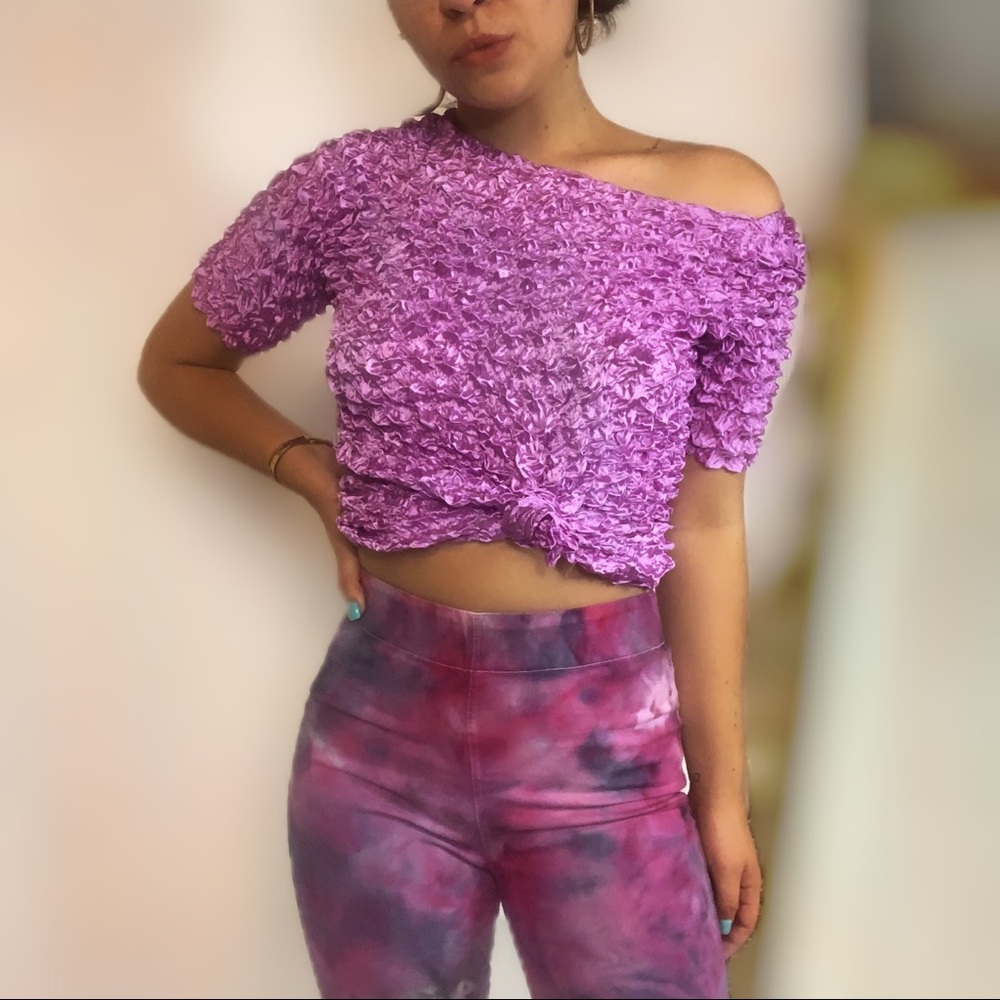 💜⚡️ Y2K Purple Popcorn Top 💜⚡️